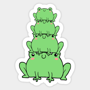 Stack of Frogs Funny Sticker